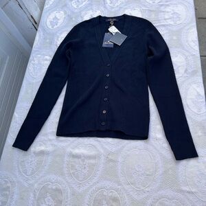 NWT Brooks Brothers Dark Blue Supima Cotton Cardigan XS